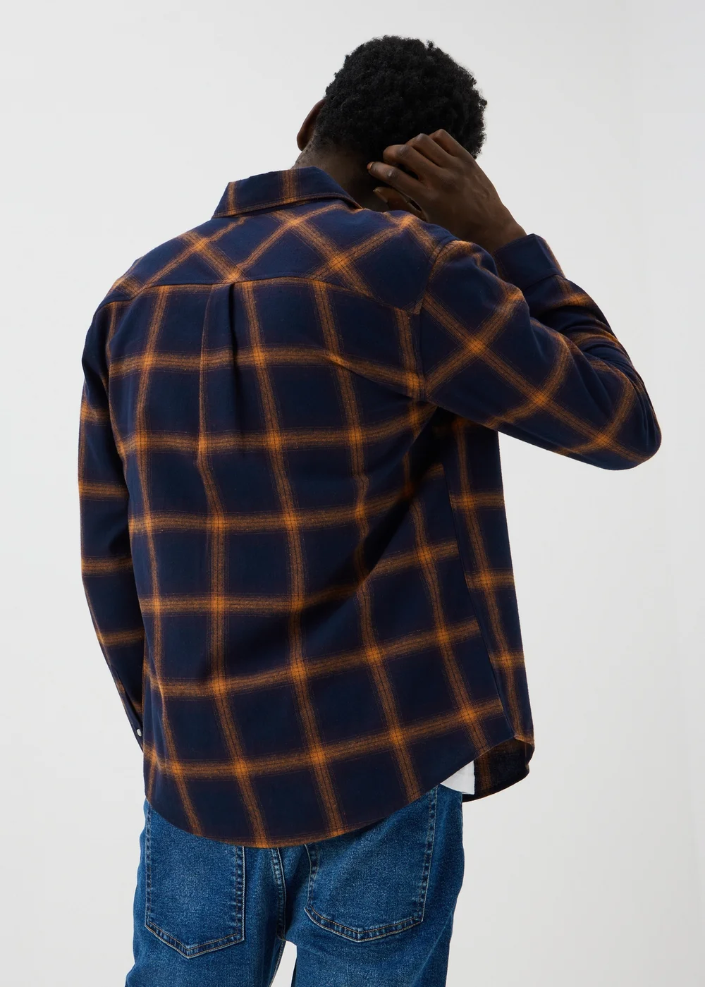 Orange Check Flannel Shirt - S Image 2
