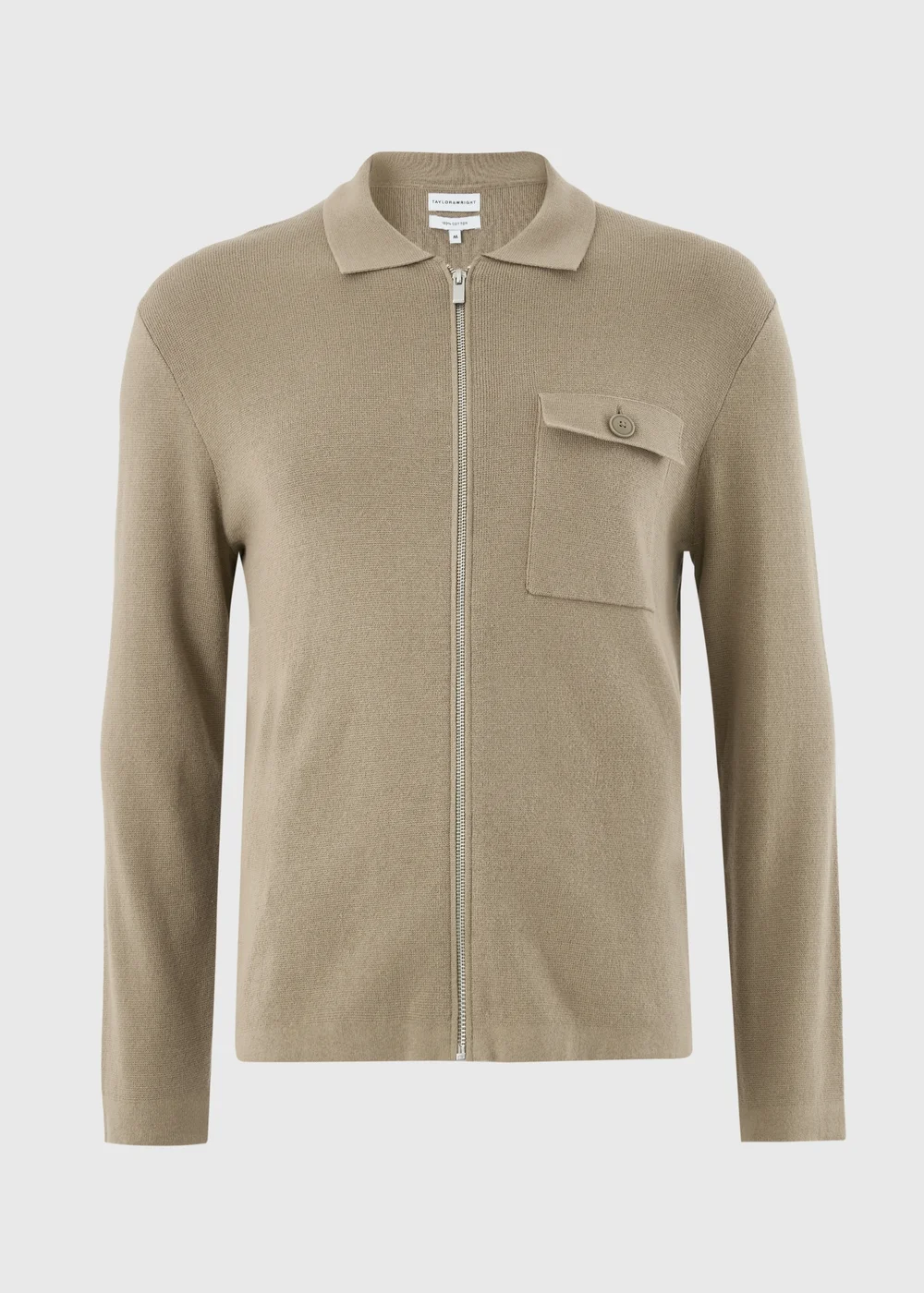 Stone Smart Zip Through Cardigan - S Image 5