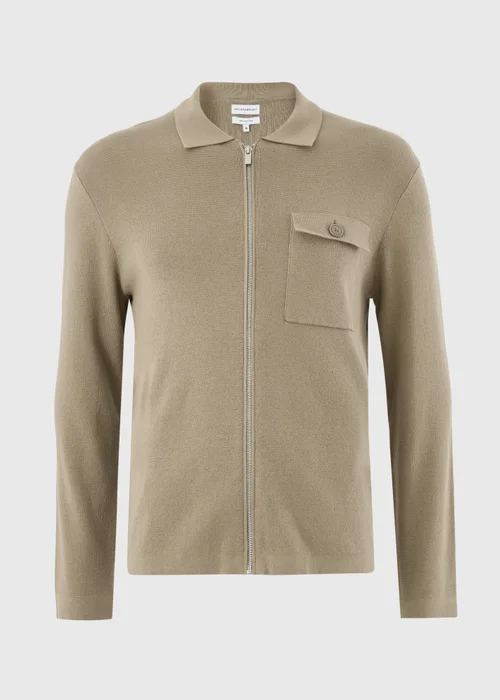 Stone Smart Zip Through Cardigan - S Image 5