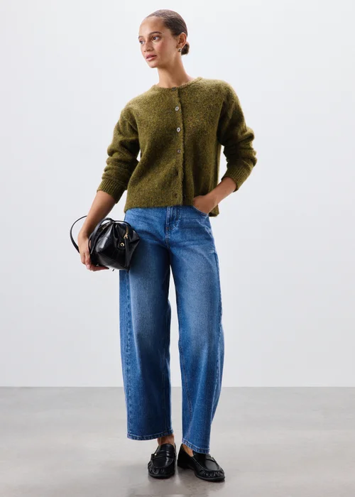 Green Fluffy Button Through Cardigan - 8 Image 2