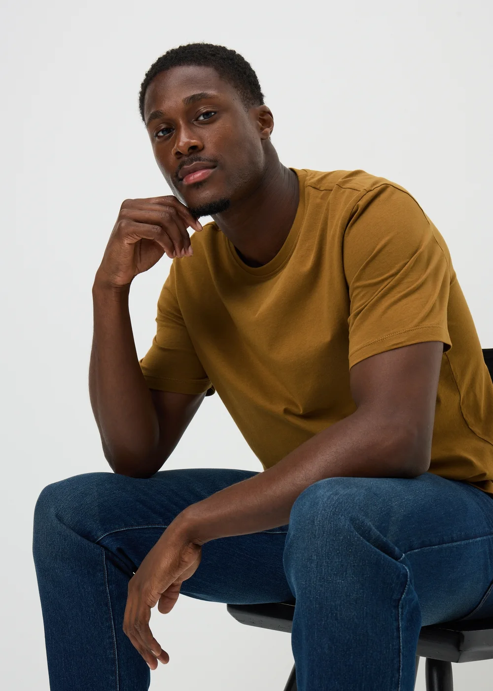 Mustard Essential Crew Neck T-Shirt - XS Image 1