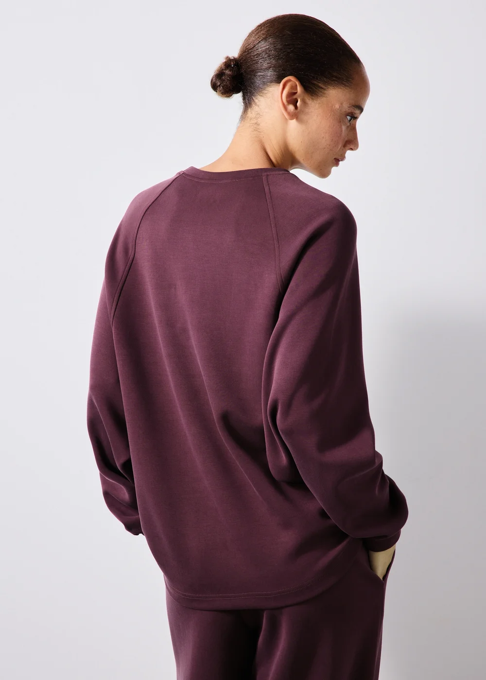 Souluxe Burgundy Sandwash Batwing Sweatshirt - L Image 2