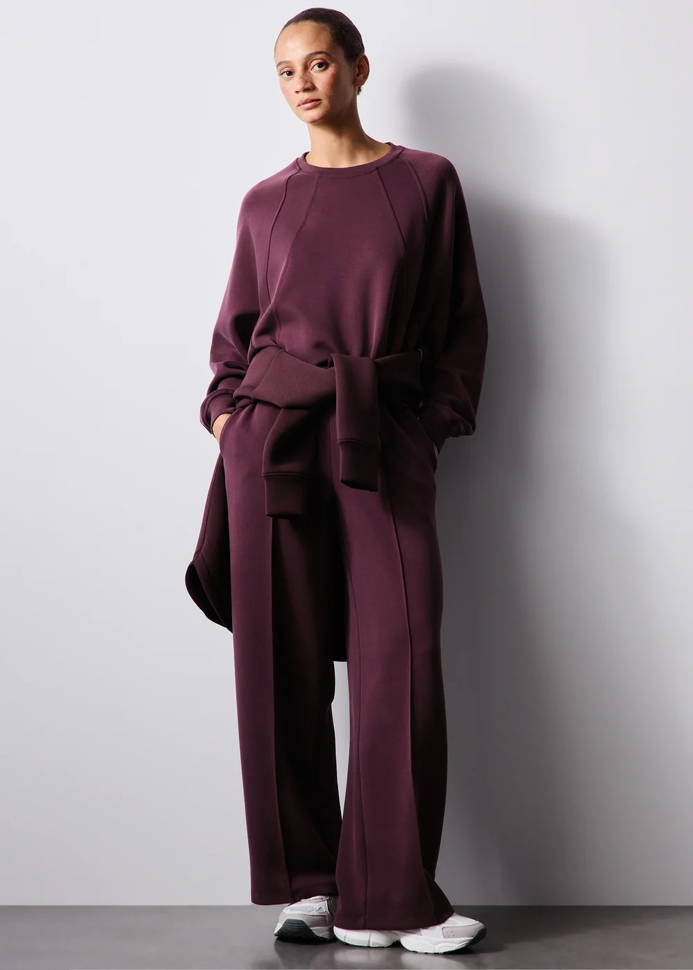 Souluxe Burgundy Sandwash Batwing Sweatshirt - L Image 4