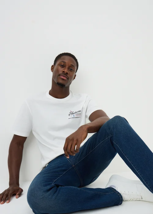 White Coffee Shop Printed T-Shirt - S Image 1