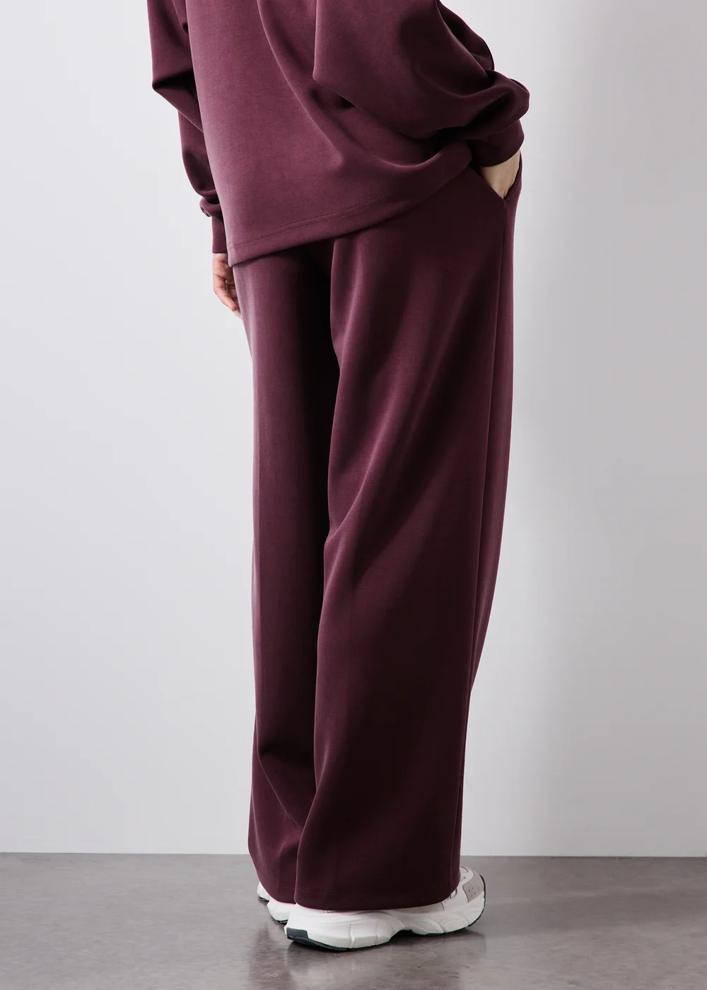 Burgundy Wide Leg Trousers - XS Image 2