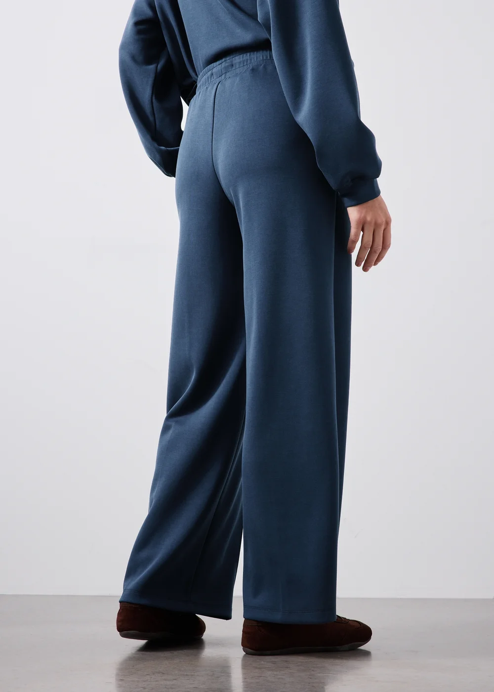 Souluxe Navy Wide Leg Jogging Bottoms - S Image 2
