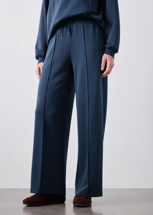 Souluxe Navy Wide Leg Jogging Bottoms - S Image 1