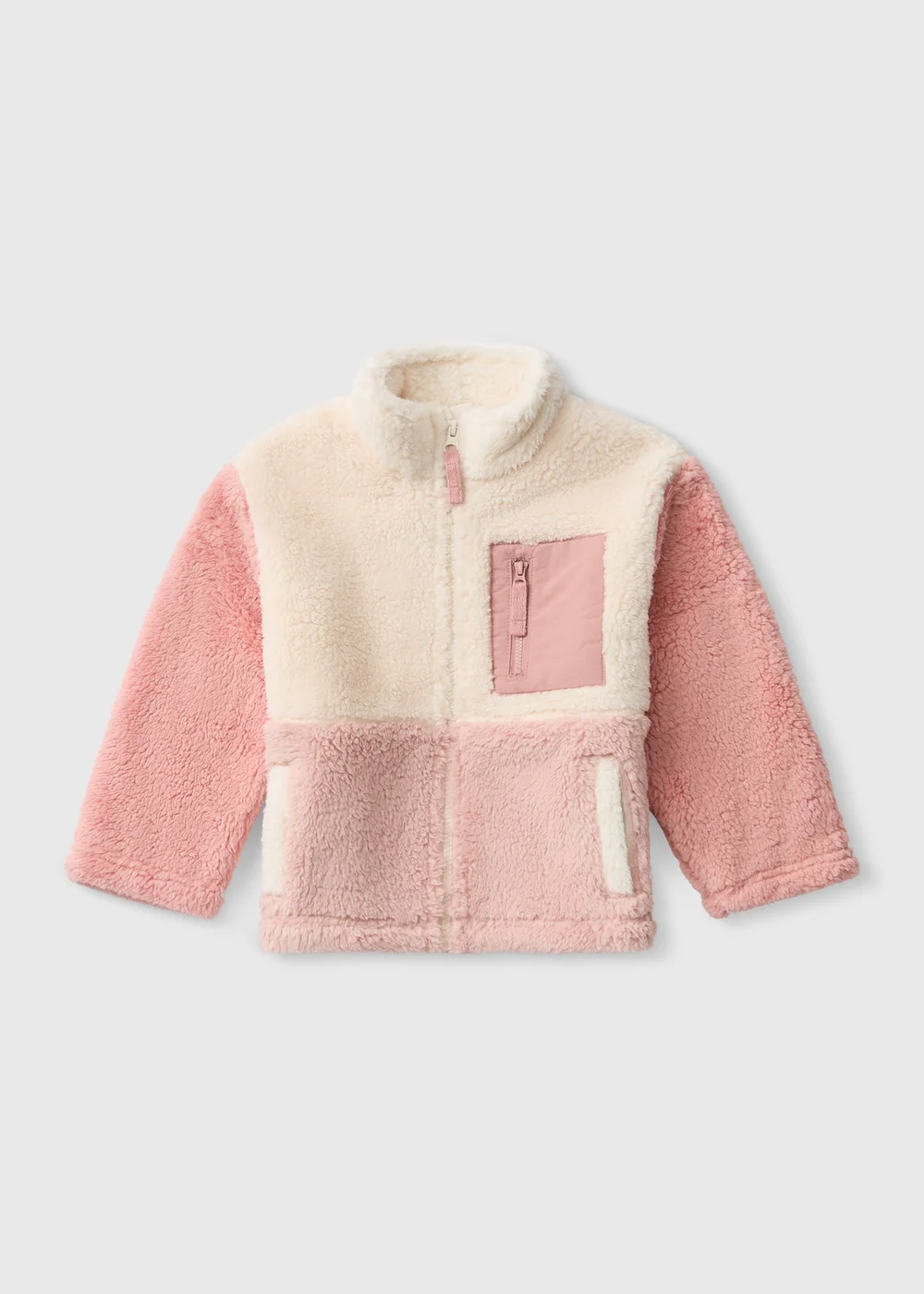 Girls Pink Colourblock Fleece (1-8yrs) - 1-1.5 Yrs Image 1