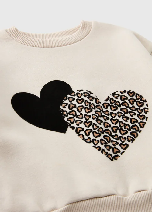 Girls Beige Heart Embossed Jumper (1-8yrs) - 1-1.5 Yrs Image 2