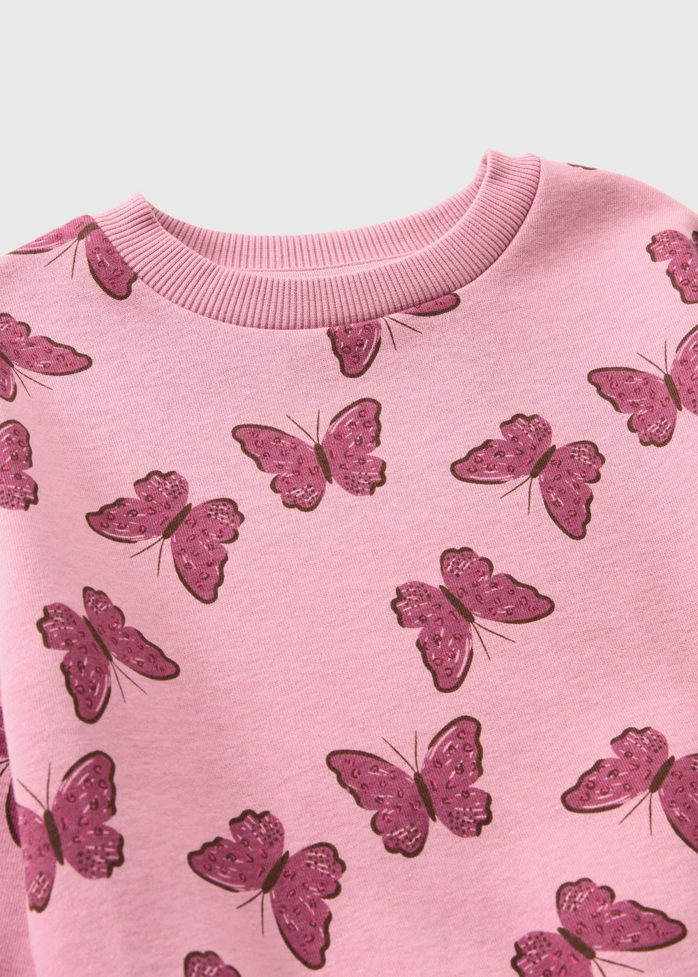 Girls Pink Butterfly Sweatshirt (1-8yrs) - 1-1.5 Yrs Image 2