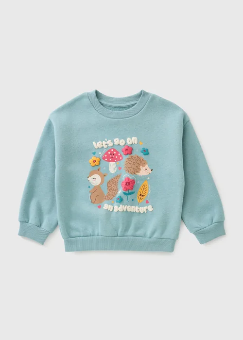 Girls Blue Woodland Sweatshirt (1-8yrs) - 1-1.5 Yrs Image 1