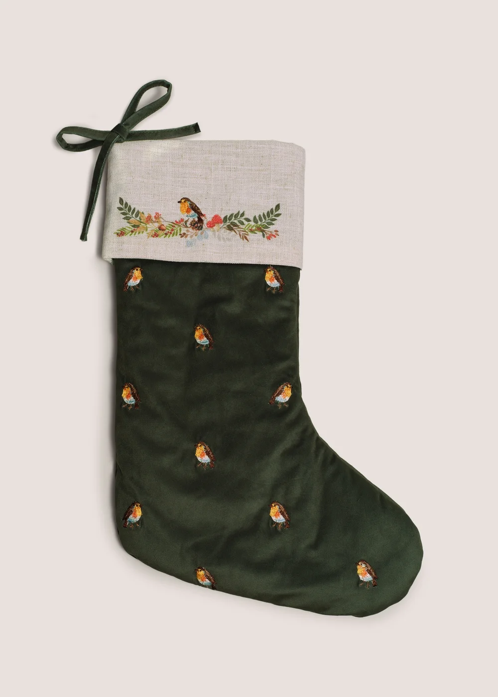 Robin Embroidered Stocking Image 1