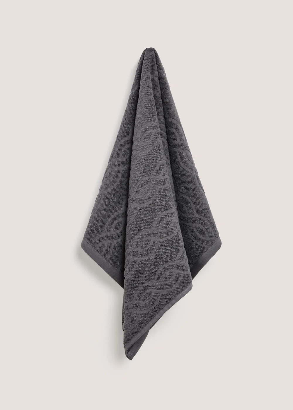 Grey Cable Knit Design Towel - Hand Towel Image 1
