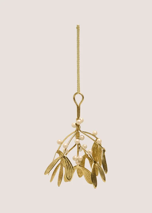 Gold Mistletoe Hanging Decoration Image 1