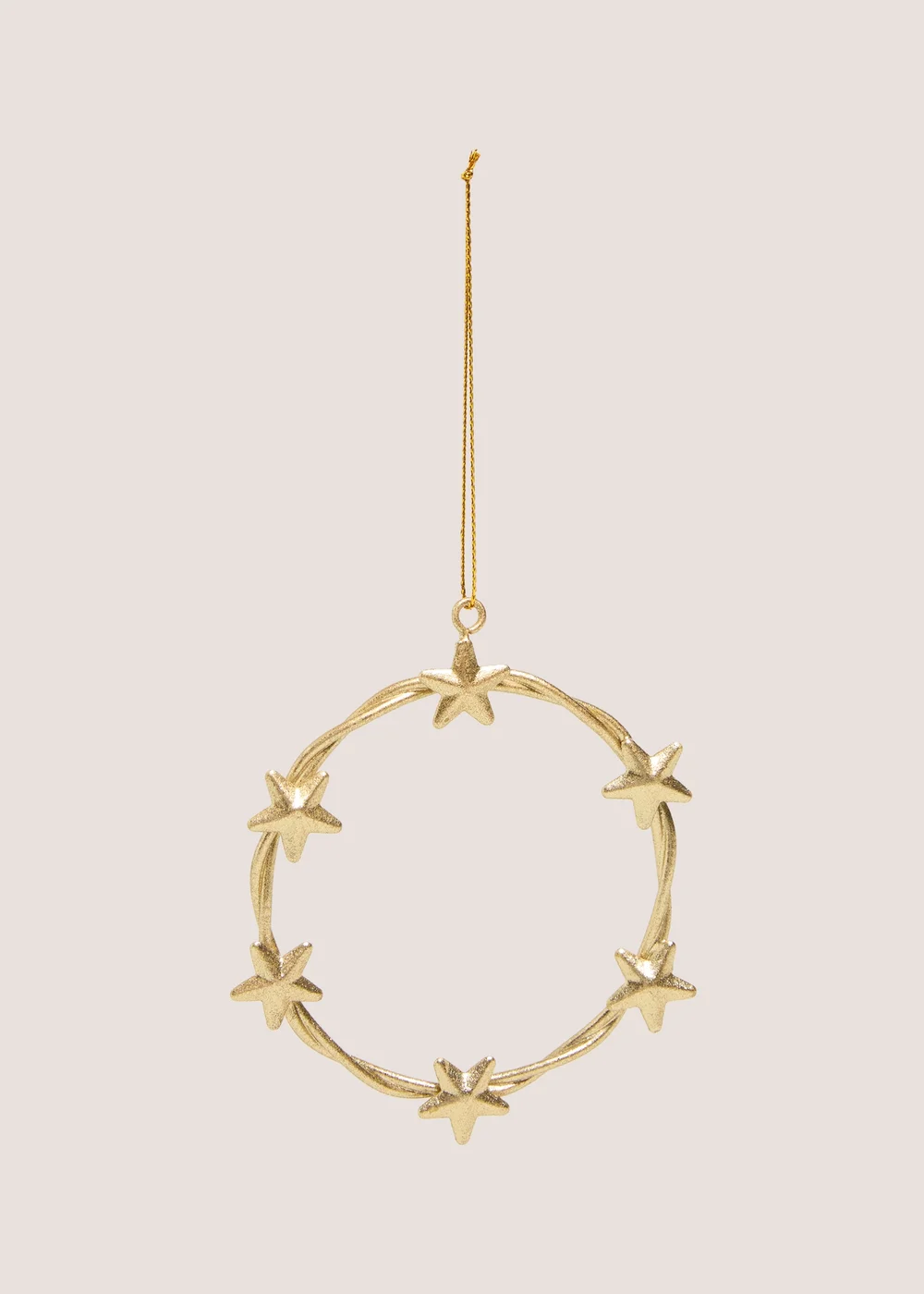 Gold Star Wreath Tree Decoration Image 1