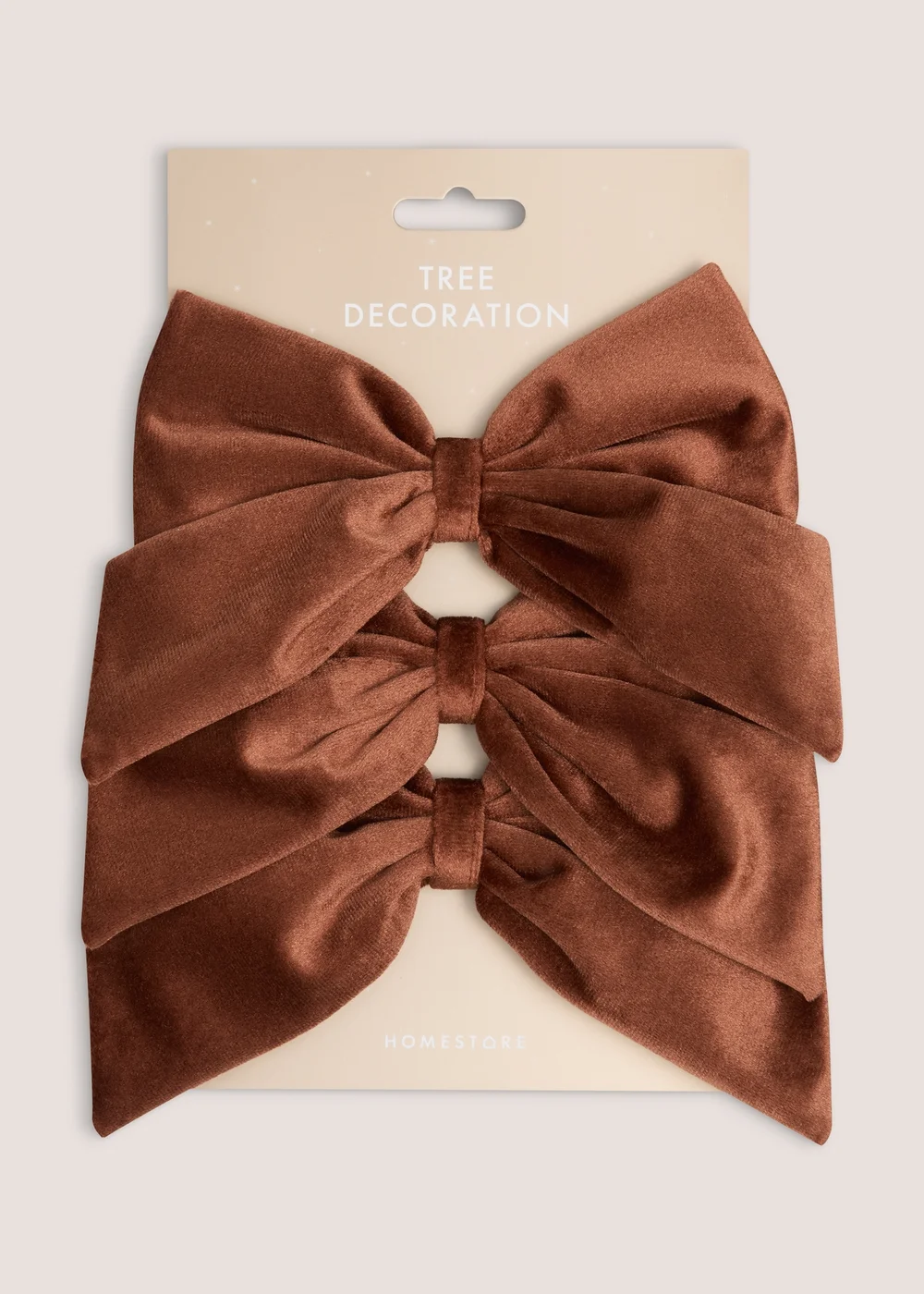 Brown 3 Pack Bow Decoration Image 1