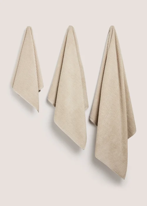 Cream Skinny Rib Towel - Hand Towel Image 1