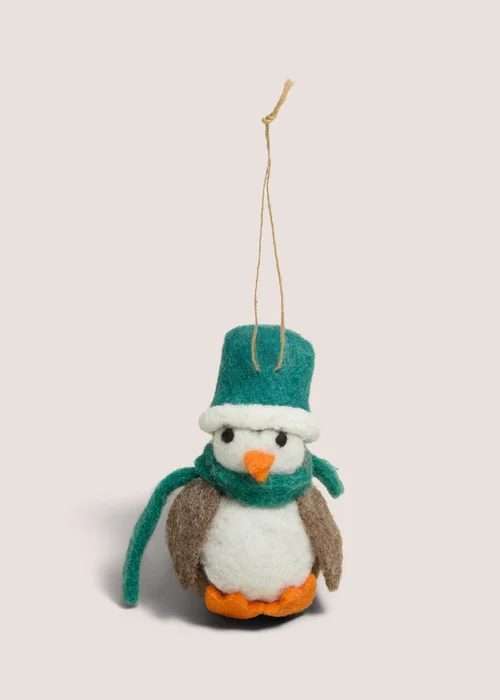 Green Felt Penguin Hanging Decoration Image 1