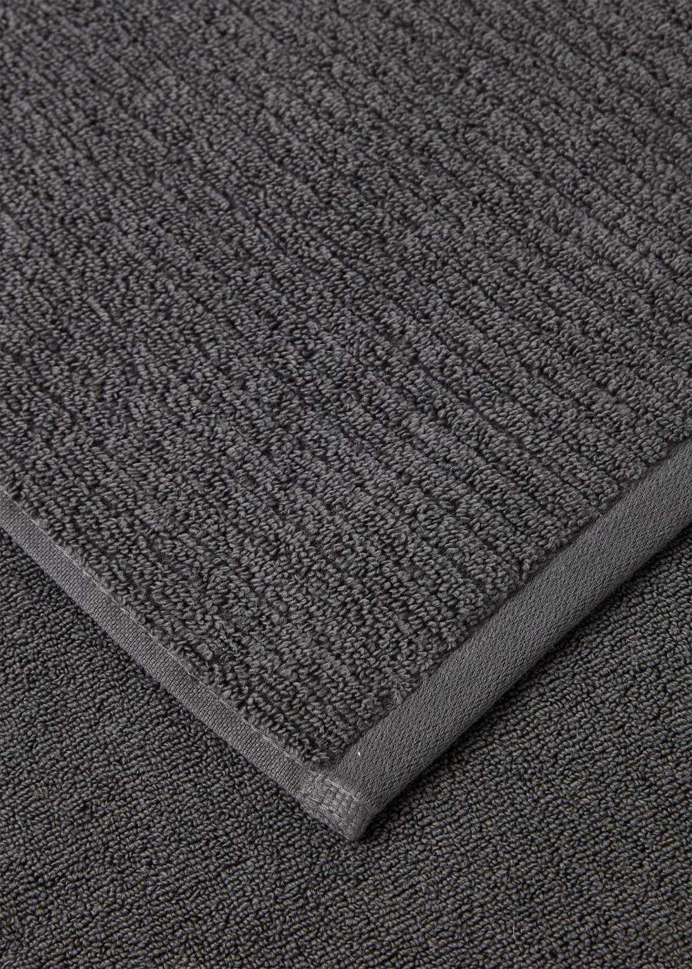Grey Skinny Rib Towel - Hand Towel Image 3