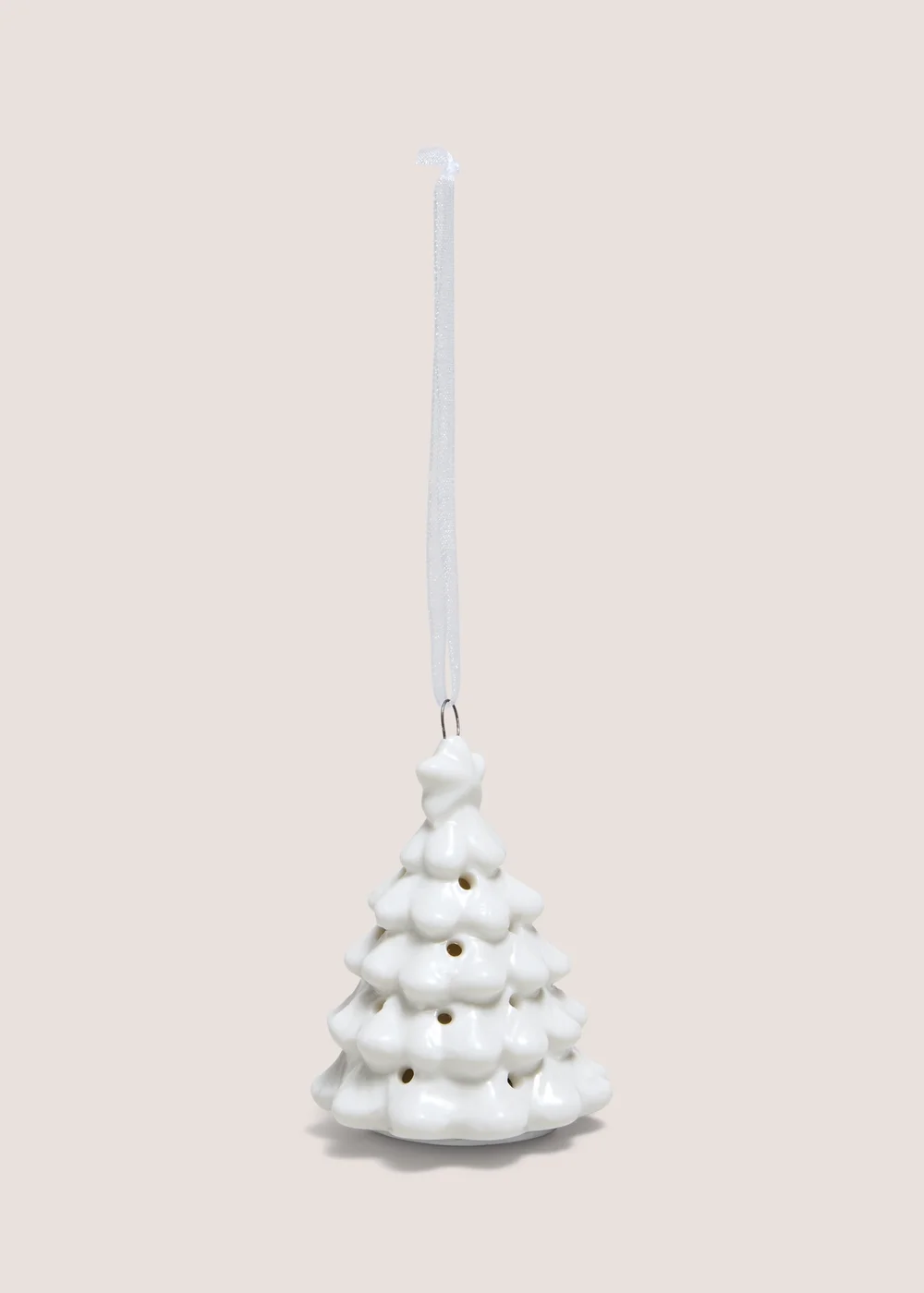 White Ceramic Christmas Tree LED Tree Decoration Image 1