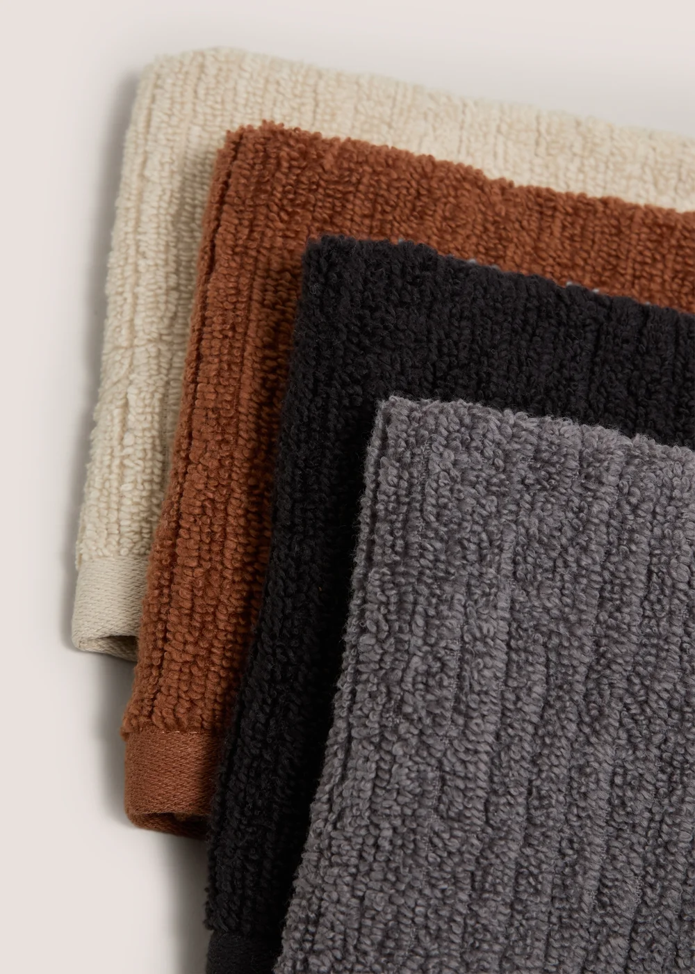 4 Pack Skinny Rib Face Cloths - Face Cloth Image 2