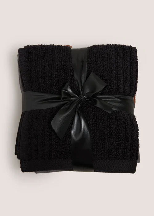 4 Pack Skinny Rib Face Cloths - Face Cloth Image 1