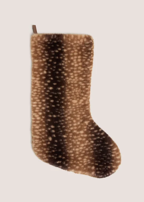 Brown Woodland Deer Print Stocking Image 1