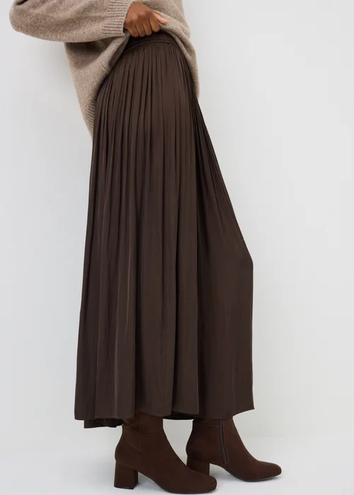 Chocolate Crinkle Satin Midaxi Skirt - 8 Image 2