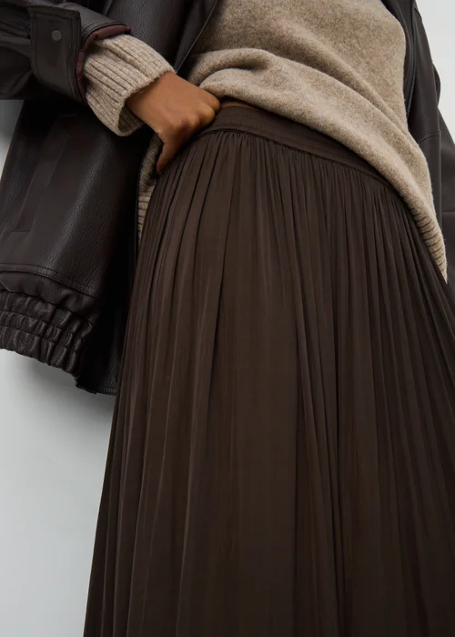 Chocolate Crinkle Satin Midaxi Skirt - 8 Image 3