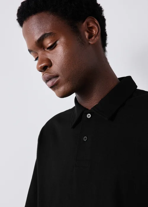 Black Heavyweight Polo Shirt - XS Image 3