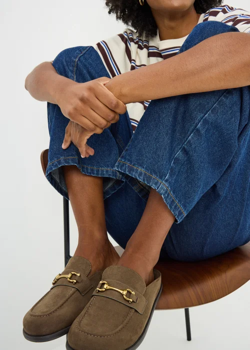 Khaki Closed Toe Mule - 3 Image 2