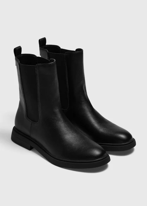 Black Faux Leather Chelsea Boots - 3 Image 1