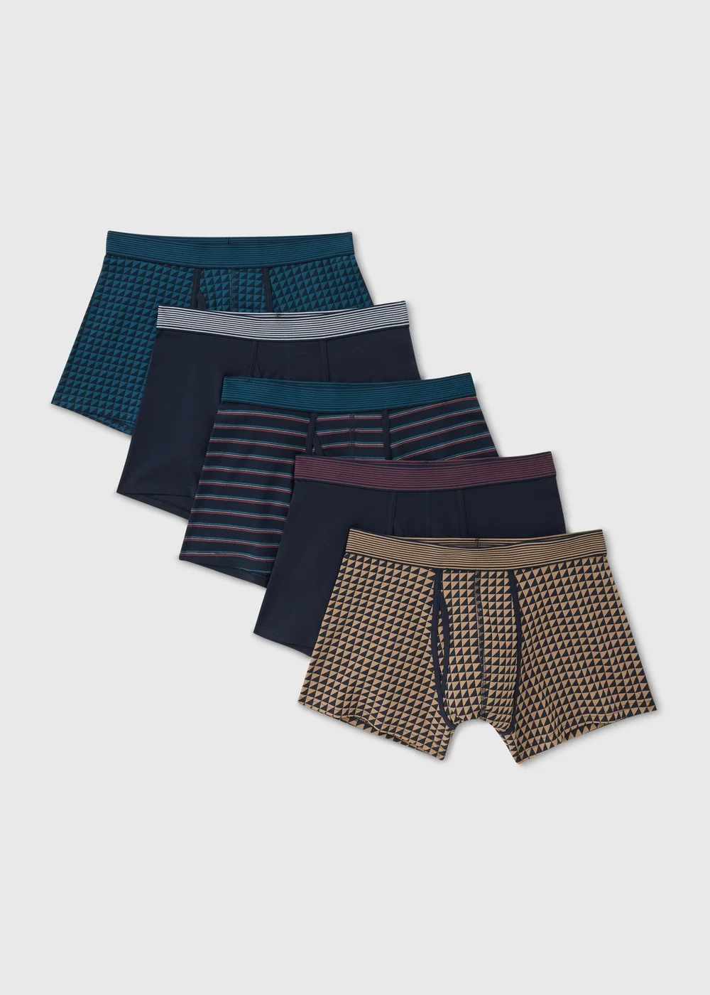 5 Pack Multi Colour Geometric Trunks - S Image 1