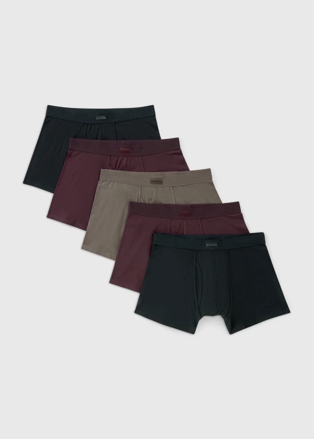 5 Pack Burgundy Plain Trunks - S Image 1
