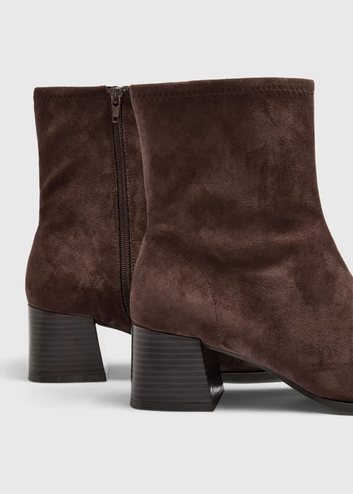 Brown Sock Heeled Boot - 3 Image 2