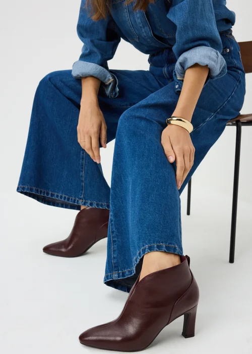 Burgundy Heeled Ankle Boot - 4 Image 2