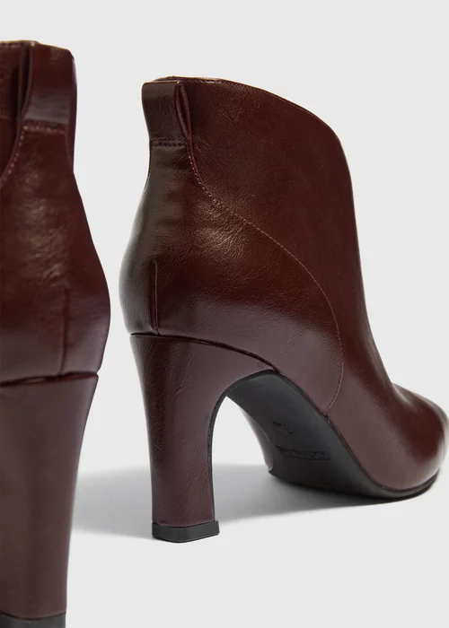 Burgundy Heeled Ankle Boot - 4 Image 4