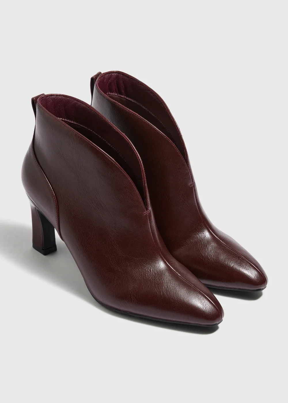Burgundy Heeled Ankle Boot - 4 Image 1