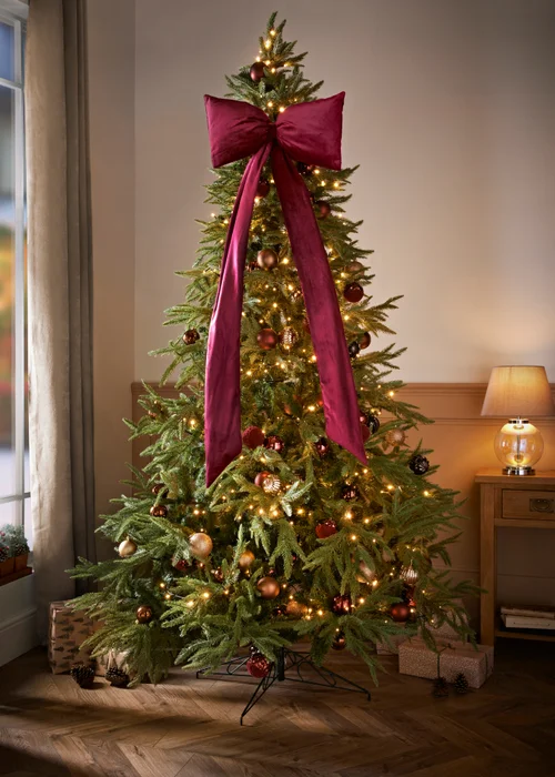 Burgundy Oversized Christmas Tree Bow Image 2