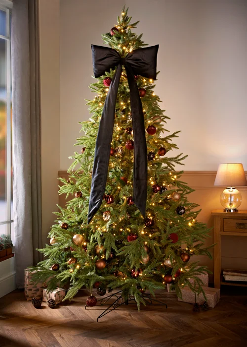 Black Oversized Christmas Tree Bow Image 2