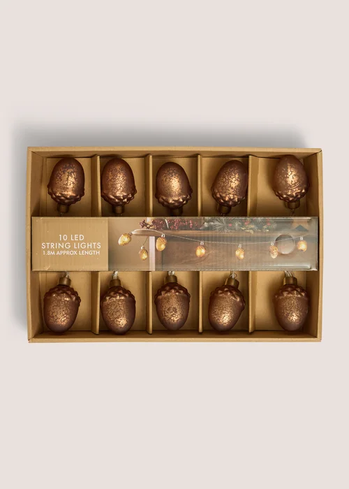 Glass Acorn LED String Lights Image 1