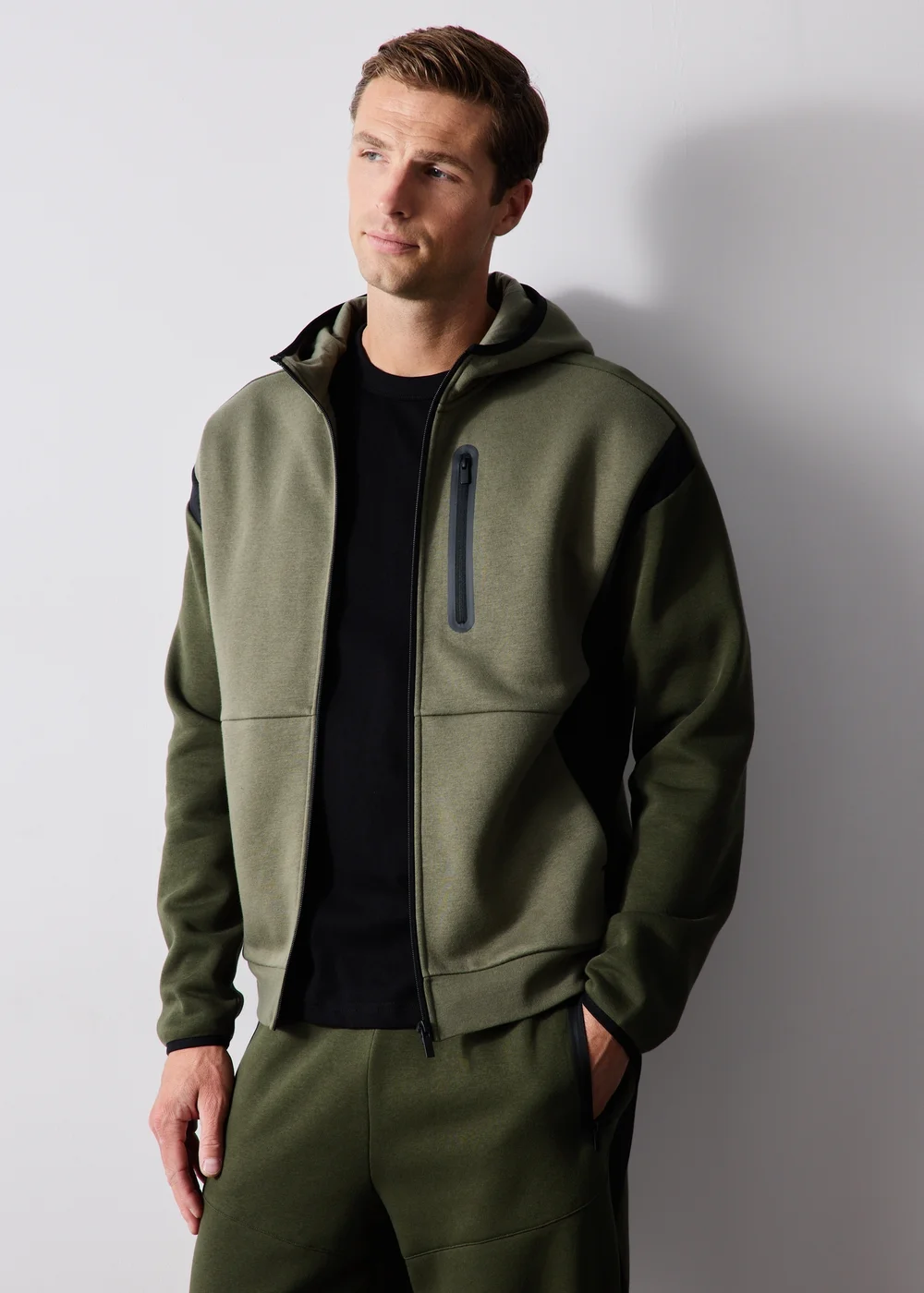 Souluxe Khaki Zip Through Jacket - XS Image 1