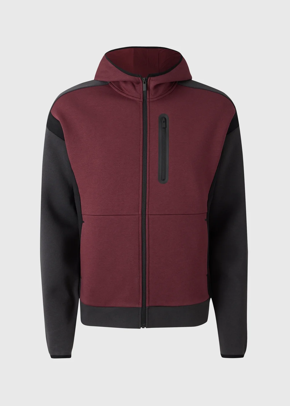 Burgundy & Black Hooded Fleece Jacket - S Image 5