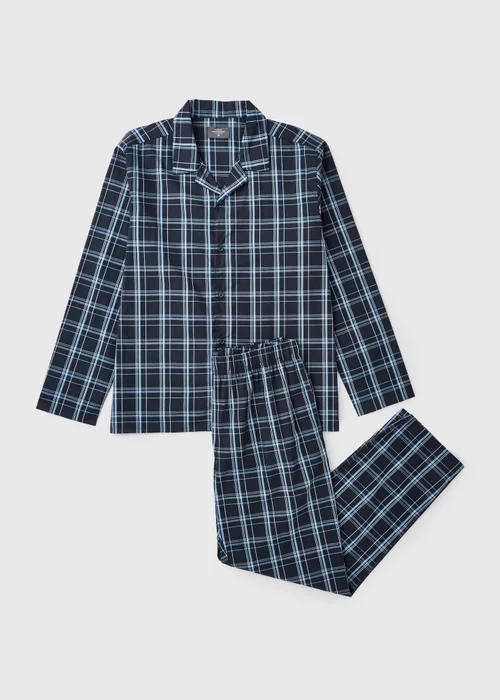 Navy Check Woven Pyjama Set - S Image 3