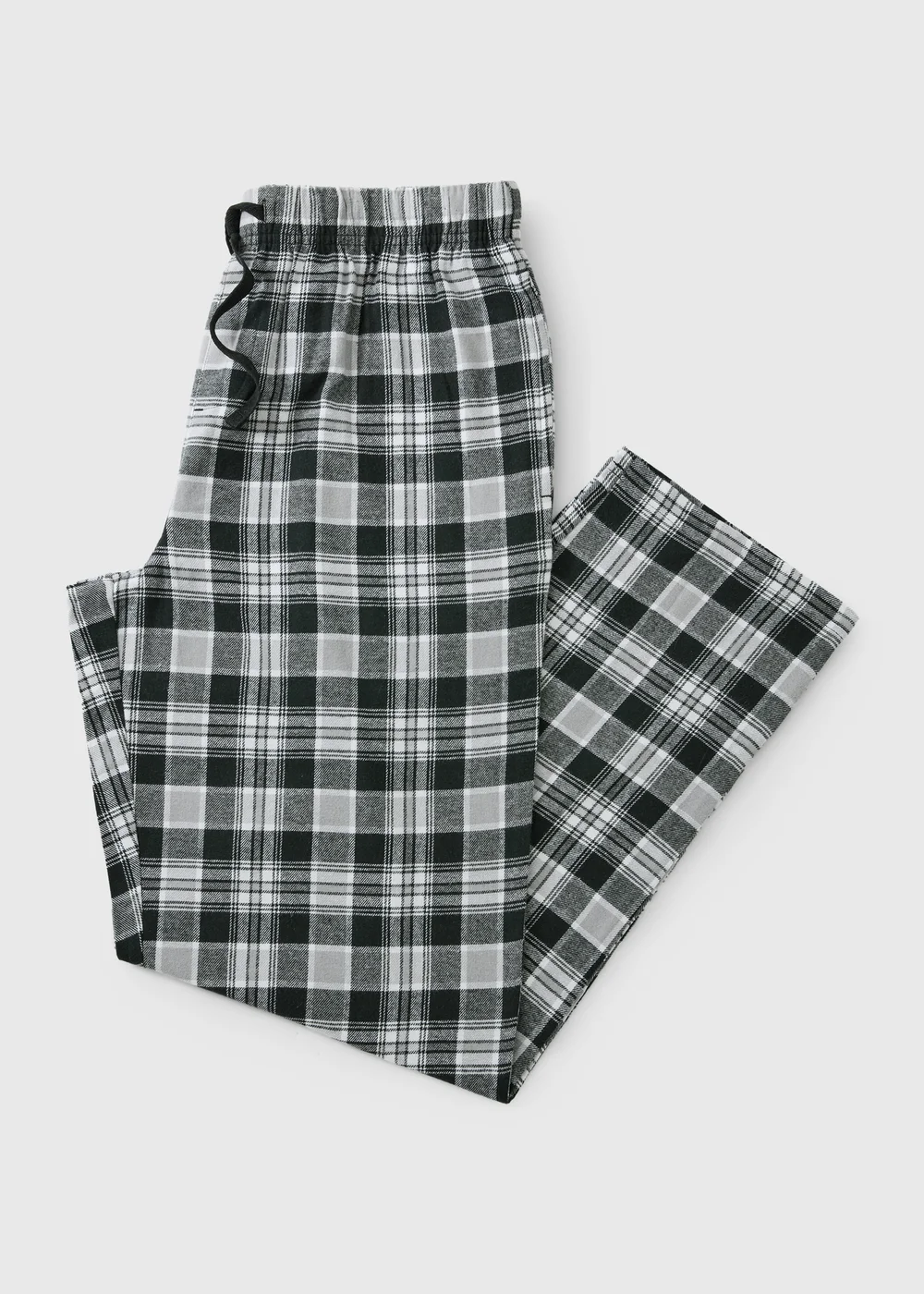 Black Woven Check Pyjama Bottoms - XS Image 1