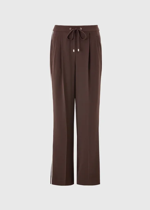 Petite Chocolate Brown Side Stripe Ponte Wide Leg Trousers - 8/L27 Image 3