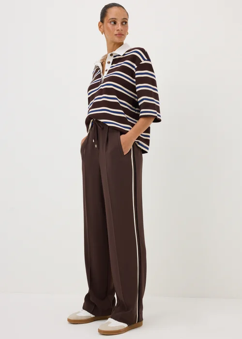 Chocolate Side Stripe Long Trousers - 8/L33 Image 1