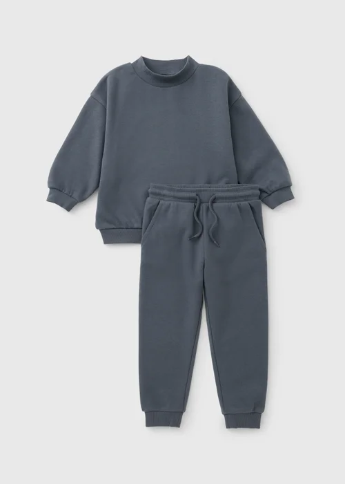 Boys Blue High Neck Top & Jogging Bottoms Set (1-8yrs) - 1-1.5 Yrs Image 1