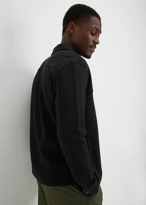 Black Twill Jersey Jacket - S Image 3