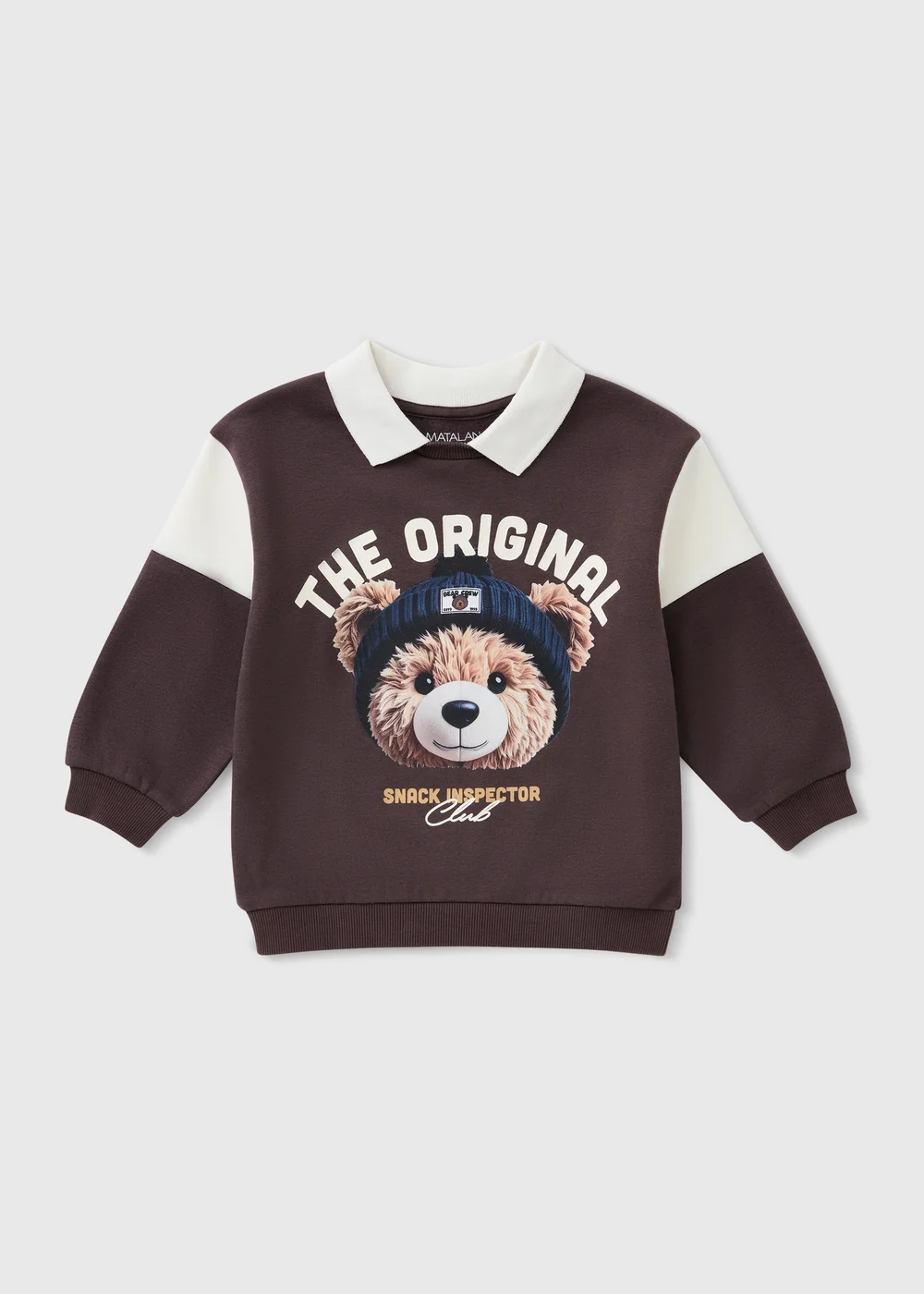 Boys Chocolate Brown Bear Sweatshirt (1-8 Yrs) - 1-1.5 Yrs Image 1